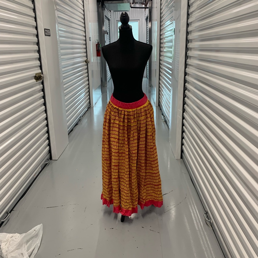 100% cotton pleaded Maxi Skirt.